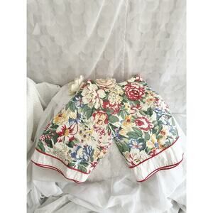 VTG 90s BIG Floral Print 2 KING Pillow Shams Cotton Eddie Bauer Cottage Country